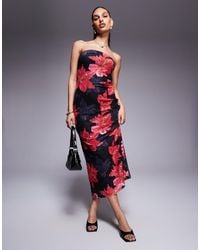 Princess Polly - – trägerloses mesh-maxikleid mit blumenmuster - Lyst