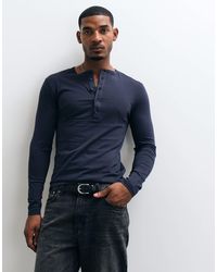 ASOS - Slim Fit Long Sleeve Henley T-shirt - Lyst