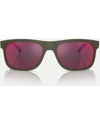 Arnette - – khim – eckige sonnenbrille mit military-muster und orange verspiegelten gläsern - Lyst