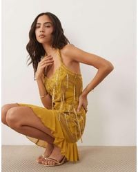 ASOS - Fringe Sequin Halter Neck Mini Dress - Lyst