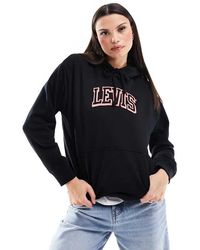 Levi's - Sudadera Negra Con Capucha Y Logo Deportivo Pequeño De - Lyst