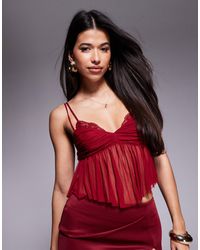Princess Polly - Mesh Lace Detail Babydoll Cami Top - Lyst