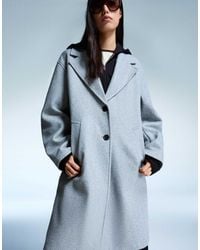 Bershka - – langer, weicher mantel - Lyst