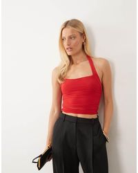 ASOS - Mesh Ruched Halter Top - Lyst