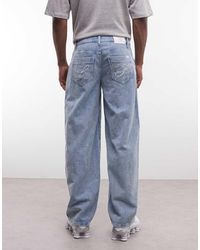 Liquor N Poker - baggy Corduroy Jeans With Back Pocket Logo Embroidery Co-ord - Lyst