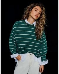 Bershka - Striped Round Neck Sweatshirt - Lyst