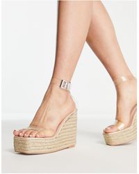 Sandalias con tacón transparente y tiras Public Desire de color Neutro |  Lyst