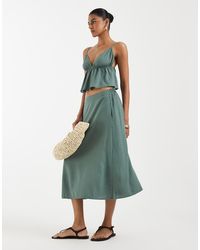 Vero Moda - Linen Touch Midi Skirt Co-Ord - Lyst