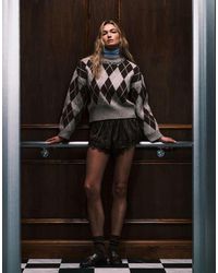 ASOS - Argyle Embellished Neck Jumper - Lyst