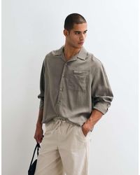 ASOS - Boxy Oversized Revere Linen Blend Shirt - Lyst
