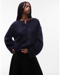 & Other Stories - Mohair And Wool Blend Crew Neck Cardigan - Lyst