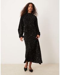 ASOS - Midi Rok Van Fluweel Met Lovertjes En Overslag - Lyst