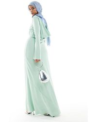 DASKA - Chiffon Maxi Dress With Cowl Back - Lyst