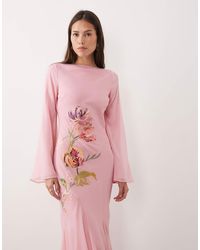 aje vera beaded dress Vera Beaded Flower Midi Dress-IVORY / 4