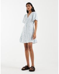 Vero Moda - Button Through Mini Skater Dress - Lyst