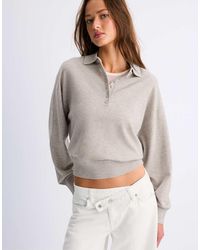 Stradivarius - Polo Collar Knit Sweater - Lyst