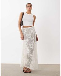 ASOS - Sheer Crochet Beach Lace Tie Side Maxi Skirt - Lyst