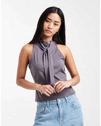 ASOS - Halter Top With Tie Detail - Lyst
