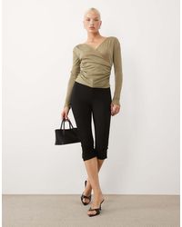 ASOS - Soft Lightweight Jersey Draped Wrap Long Sleeve Top - Lyst