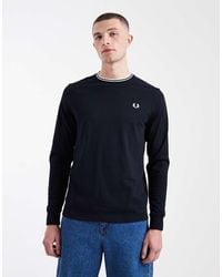 Fred Perry - Long Sleeve Twin Tipped Logo T-Shirt - Lyst