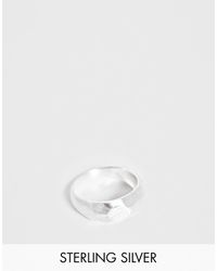 ASOS – Ring aus poliertem Sterlingsilber mit erhobenen Design - Mettallic