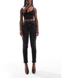 ASOS - Vaqueros Negro Lavado Moldeadores De Corte Slim Cómodo De - Lyst