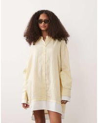 ASOS - Oversized Double Layered Shirt Mini Dress - Lyst