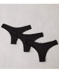 ASOS - Asos Design Curve 3 Pack Thong With Lace Trim - Lyst