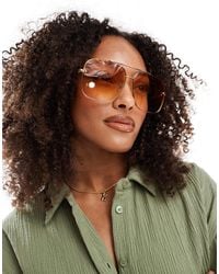 ASOS - – piloten-sonnenbrille aus metall mit gläsern - Lyst