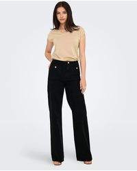 ONLY - Vaqueros Negros De Corte Ancho De - Lyst