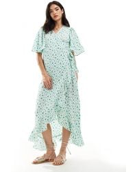 Vero Moda - Wrap Front Maxi Dress - Lyst