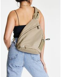 TOPSHOP One Strap Nylon Backpack - Green