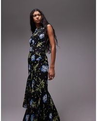TOPSHOP - – midikleid für besondere anlässe mit grundigem blumenmuster - Lyst