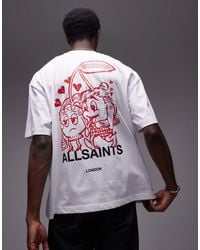 AllSaints - Camiseta Blanca Con Estampado Gráfico En La Espalda Breakup De -Negro - Lyst