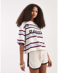 ASOS - Boxy Crop Tee With Football Graphic - Lyst