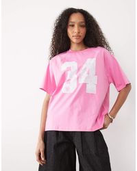 ASOS - Oversized Raglan Football T-shirt With 34 Varsity Graphic - Lyst