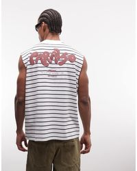 ASOS - Oversized Tank With Text Puff Print - Lyst