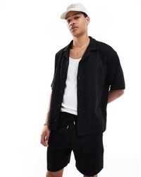 Pull&Bear - Self Stripe Textured Shirt - Lyst