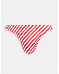 ASOS Thong With Candy Stripe - Red