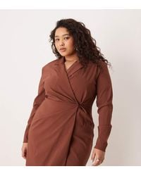 ASOS - Asos Design Curve Cinched Blazer Mini Dress - Lyst