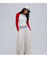Bershka - Tall Balloon Fit Plush Trousers - Lyst