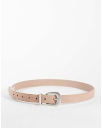ASOS - Cintura Skinny Colore Con Fibbia Curva Argentata E Punta - Lyst