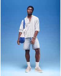 Abercrombie & Fitch - Ruimvallend Gestreept Overhemd Met Textuur En Lange Mouwen - Lyst