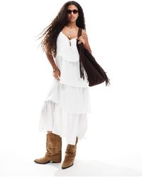 Object - – gestuftes boho-maxikleid - Lyst
