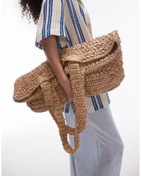 TOPSHOP - Tana Oversized Woven Straw Tote Bag - Lyst