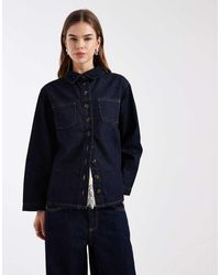 ASOS - Cinched Wrap Denim Shirt - Lyst