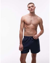 Tommy Hilfiger - Textured Drawstring Zip Swim Shorts - Lyst