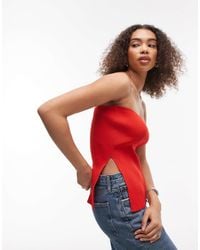 TOPSHOP - Knitted Bandeau Top - Lyst