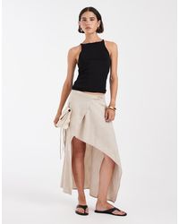 ASOS - Linen Blend Tailored Asym Skirt - Lyst