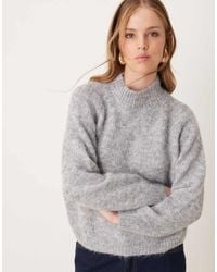 Jdy - High Neck Textured Knitted Jumper - Lyst